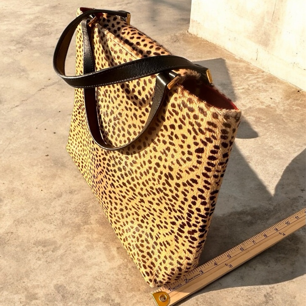Vintage Kate Spade New York Pony Hair Top Handle Bag Ponyhair Camel Animal Print